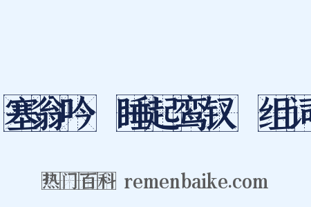 塞翁吟·睡起鸾钗亸组词是什么意思的图片